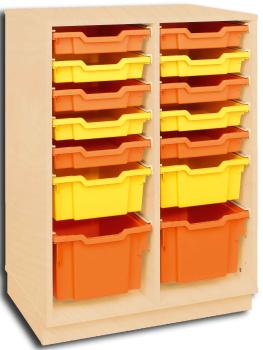 Quadro Regal M+ Ahorn, B 70 + 14 diverse Behälter (Quadro 93)